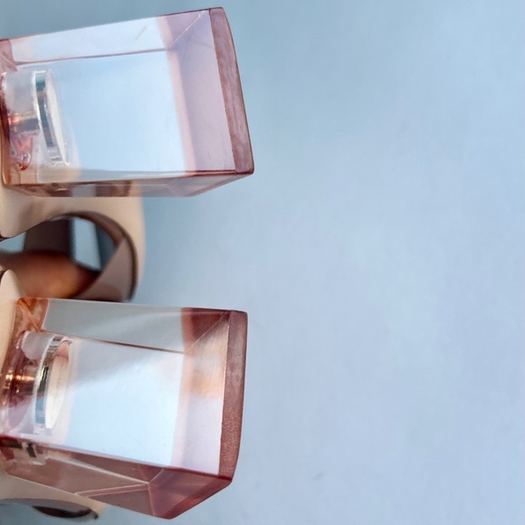 Gianvito Rossi Cream Jelly Plastic Square Toe Heeled Sandals size EUR 37.5, US 7 - Picture 8 of 14